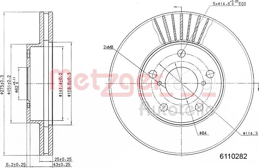 Metzger 6110282 - Спирачен диск vvparts.bg