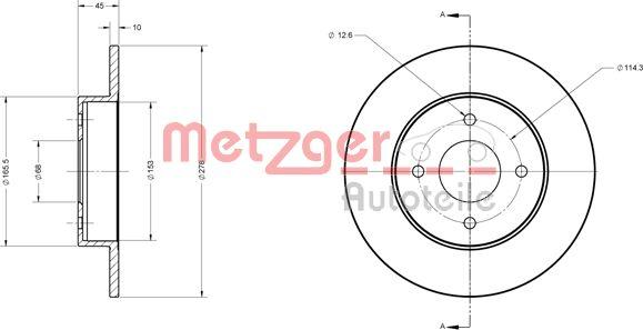 Metzger 6110220 - Спирачен диск vvparts.bg