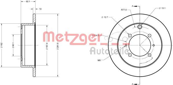 Metzger 6110221 - Спирачен диск vvparts.bg