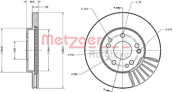 Metzger 6110223 - Спирачен диск vvparts.bg