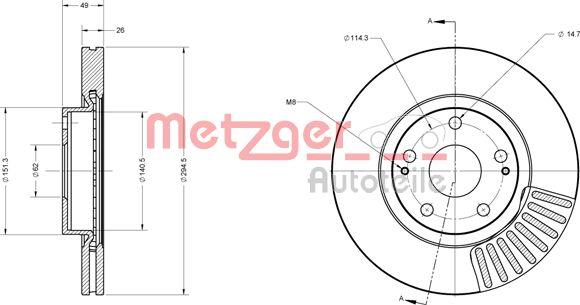 Metzger 6110276 - Спирачен диск vvparts.bg