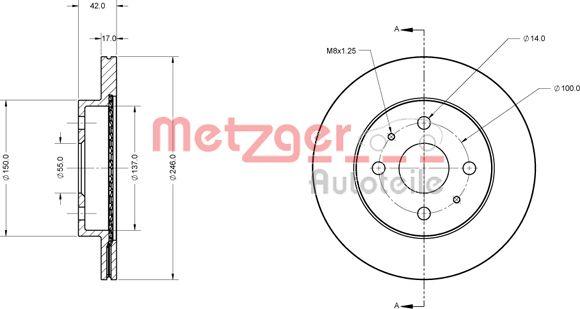 Metzger 6110277 - Спирачен диск vvparts.bg