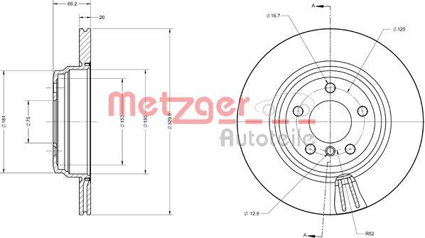 Metzger 6110742 - Спирачен диск vvparts.bg