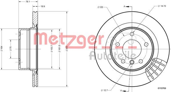 Metzger 6110769 - Спирачен диск vvparts.bg