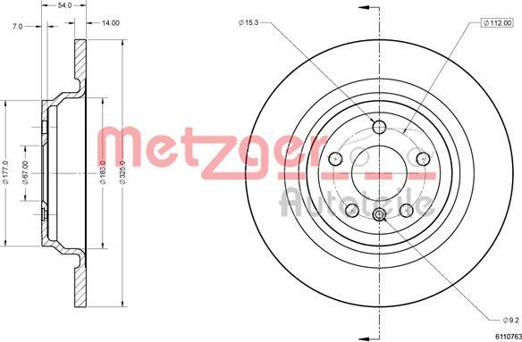 Metzger 6110763 - Спирачен диск vvparts.bg