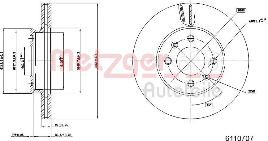 Metzger 6110707 - Спирачен диск vvparts.bg