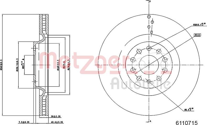 Metzger 6110715 - Спирачен диск vvparts.bg