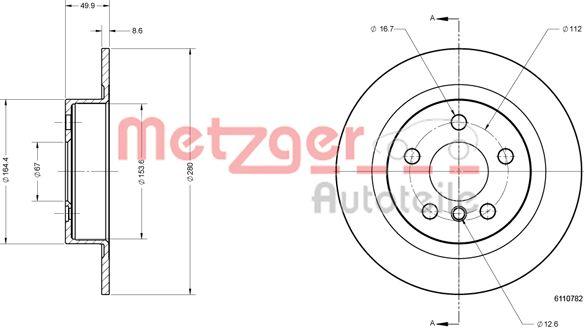 Metzger 6110782 - Спирачен диск vvparts.bg