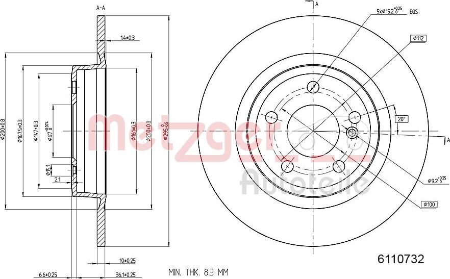 Metzger 6110732 - Спирачен диск vvparts.bg