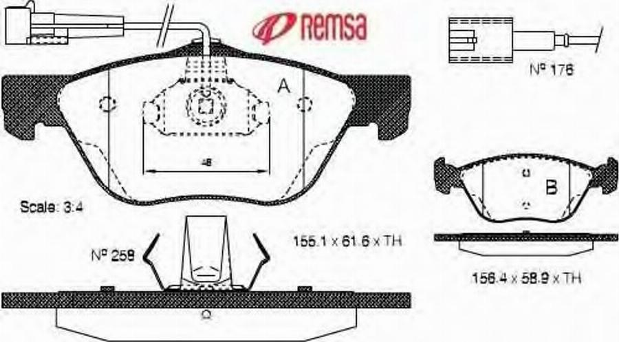 Metzger 058902 - Комплект спирачно феродо, дискови спирачки vvparts.bg