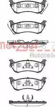 Metzger 1170746 - Комплект спирачно феродо, дискови спирачки vvparts.bg