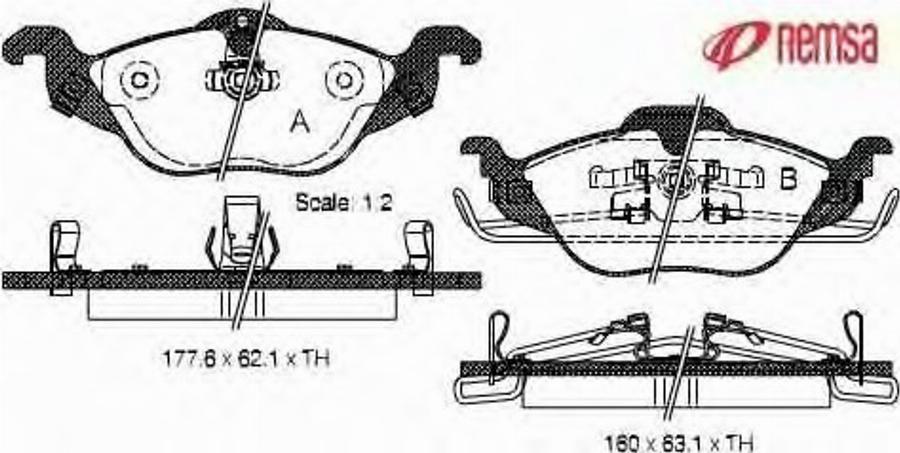 Metzger 068402 - Комплект спирачно феродо, дискови спирачки vvparts.bg