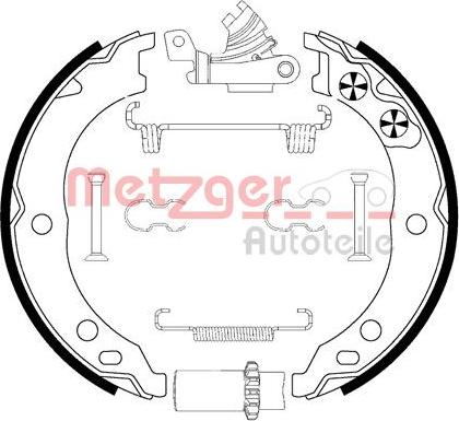 Metzger 0152019 - Комплект спирачна челюст, ръчна спирачка vvparts.bg