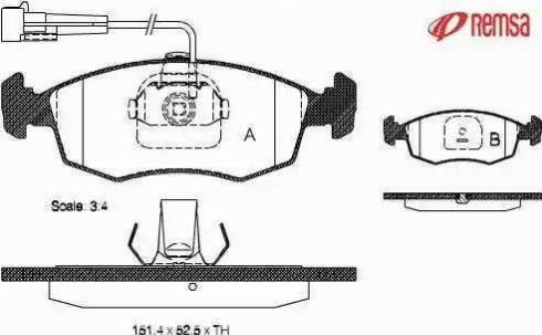 VEMA 833186 - Комплект спирачно феродо, дискови спирачки vvparts.bg