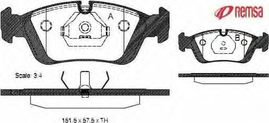 Metzger 038400 - Комплект спирачно феродо, дискови спирачки vvparts.bg