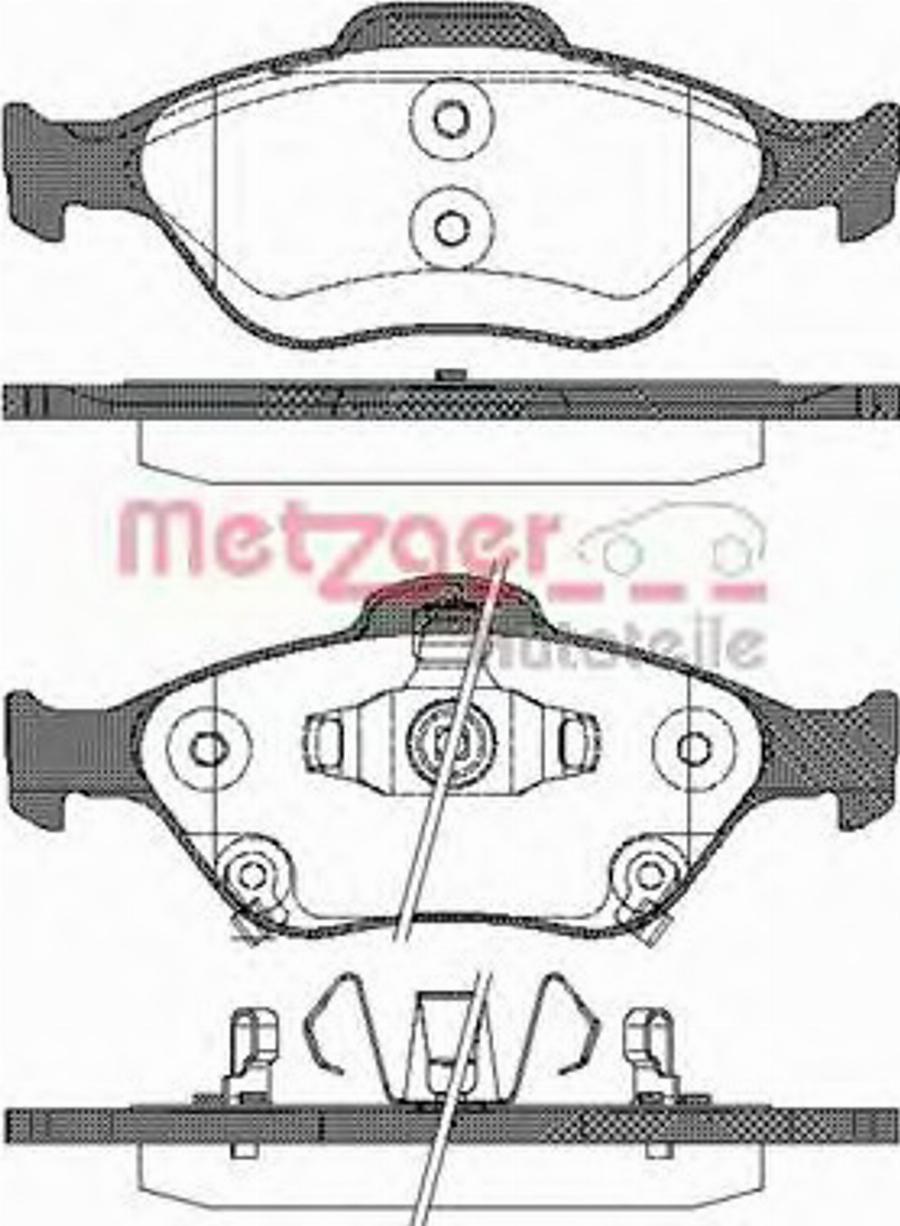 Metzger 076612 - Комплект спирачно феродо, дискови спирачки vvparts.bg