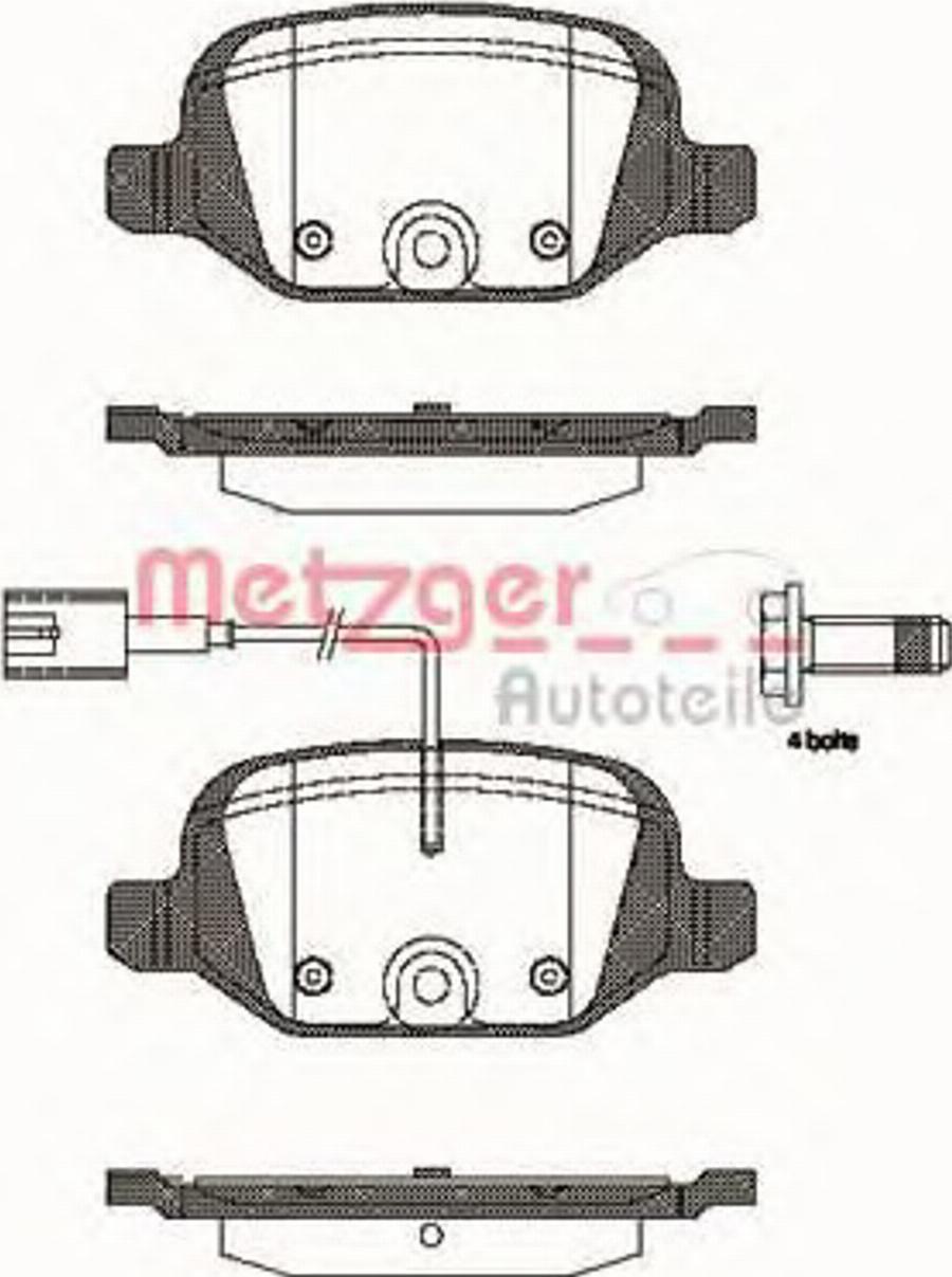 Metzger 072712 - Комплект спирачно феродо, дискови спирачки vvparts.bg