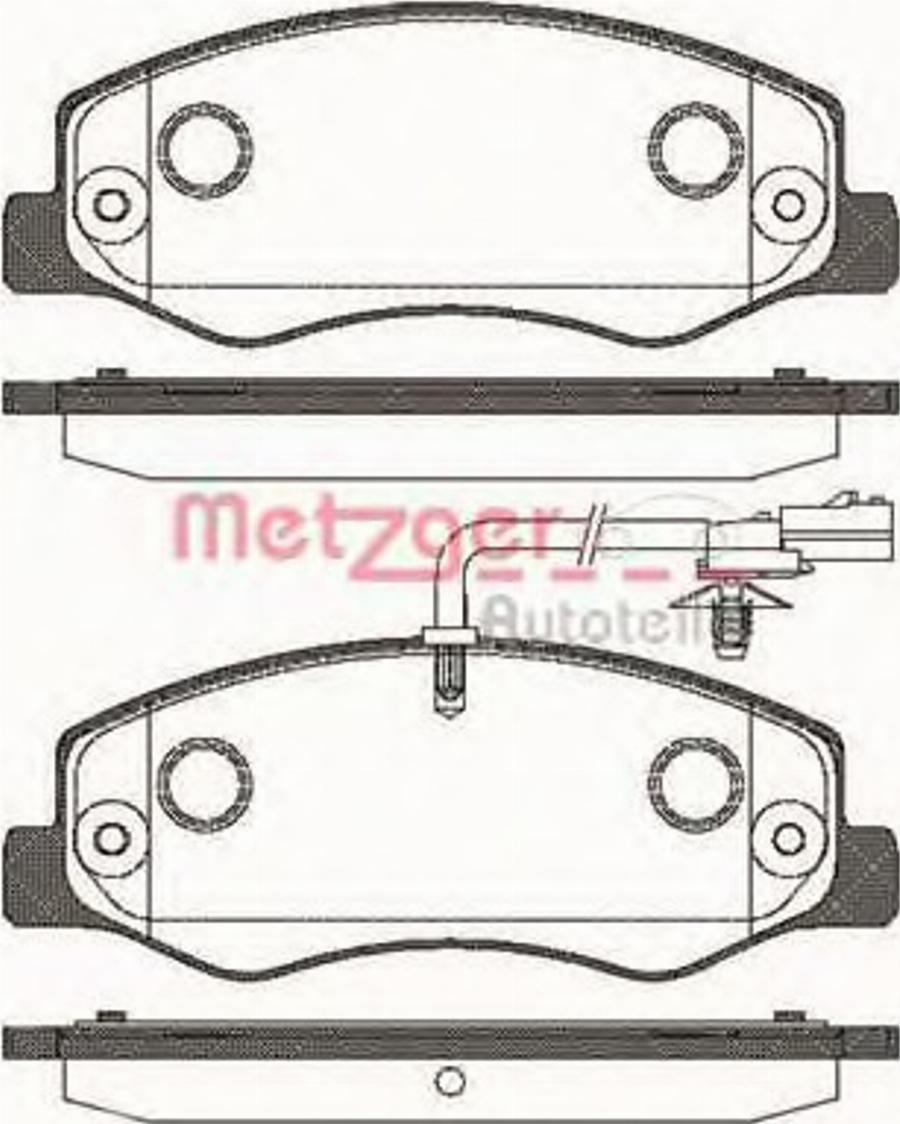 Metzger 144201 - Комплект спирачно феродо, дискови спирачки vvparts.bg