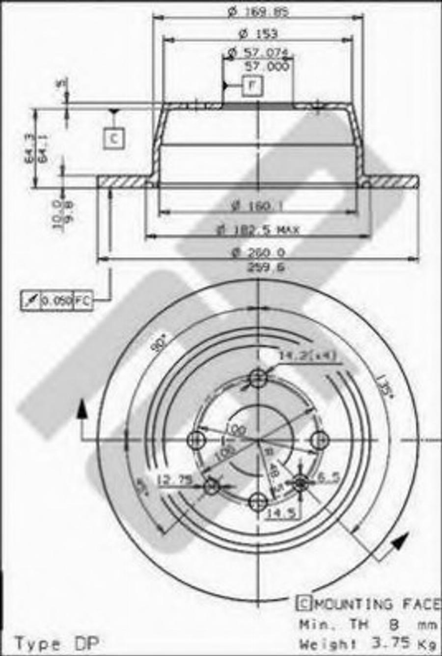 Metzger 14365 - Спирачен диск vvparts.bg