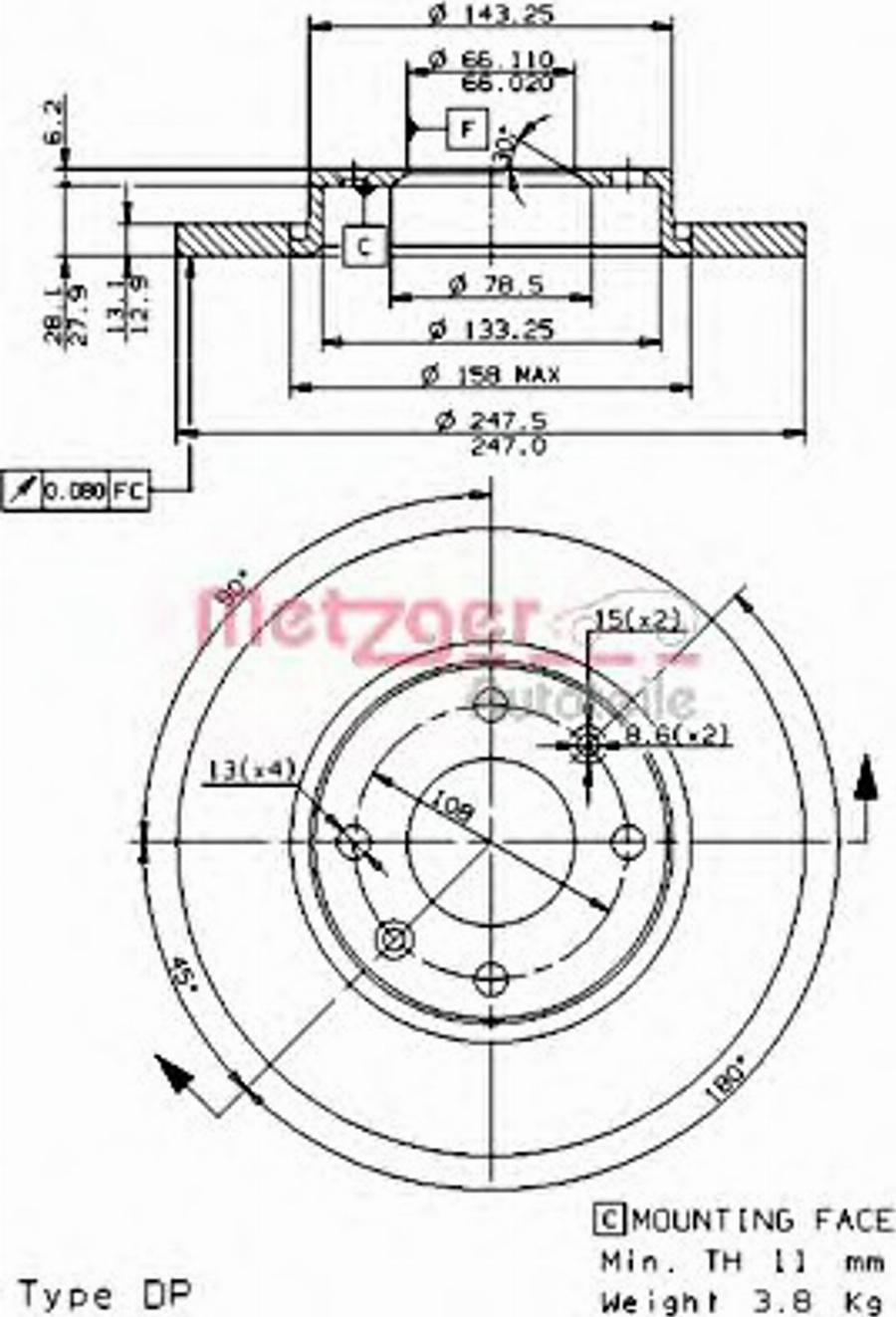 Metzger 14721E - Спирачен диск vvparts.bg