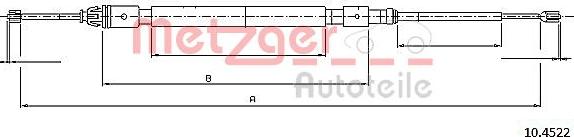 Metzger 1045.22 - Жило, ръчна спирачка vvparts.bg