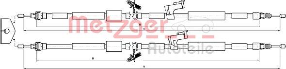 Metzger 10.5452 - Жило, ръчна спирачка vvparts.bg