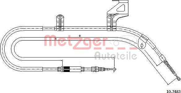 Metzger 10.7483 - Жило, ръчна спирачка vvparts.bg