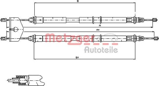 Metzger 11.5453 - Жило, ръчна спирачка vvparts.bg