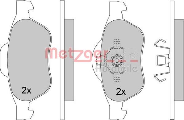 Metzger 1160100 - Комплект спирачно феродо, дискови спирачки vvparts.bg