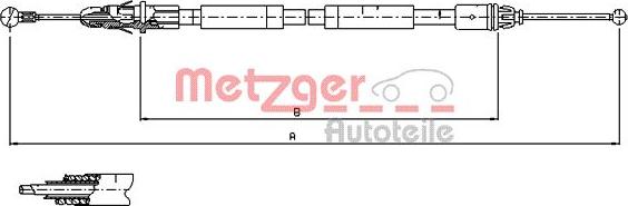 Metzger 11.6804 - Жило, ръчна спирачка vvparts.bg