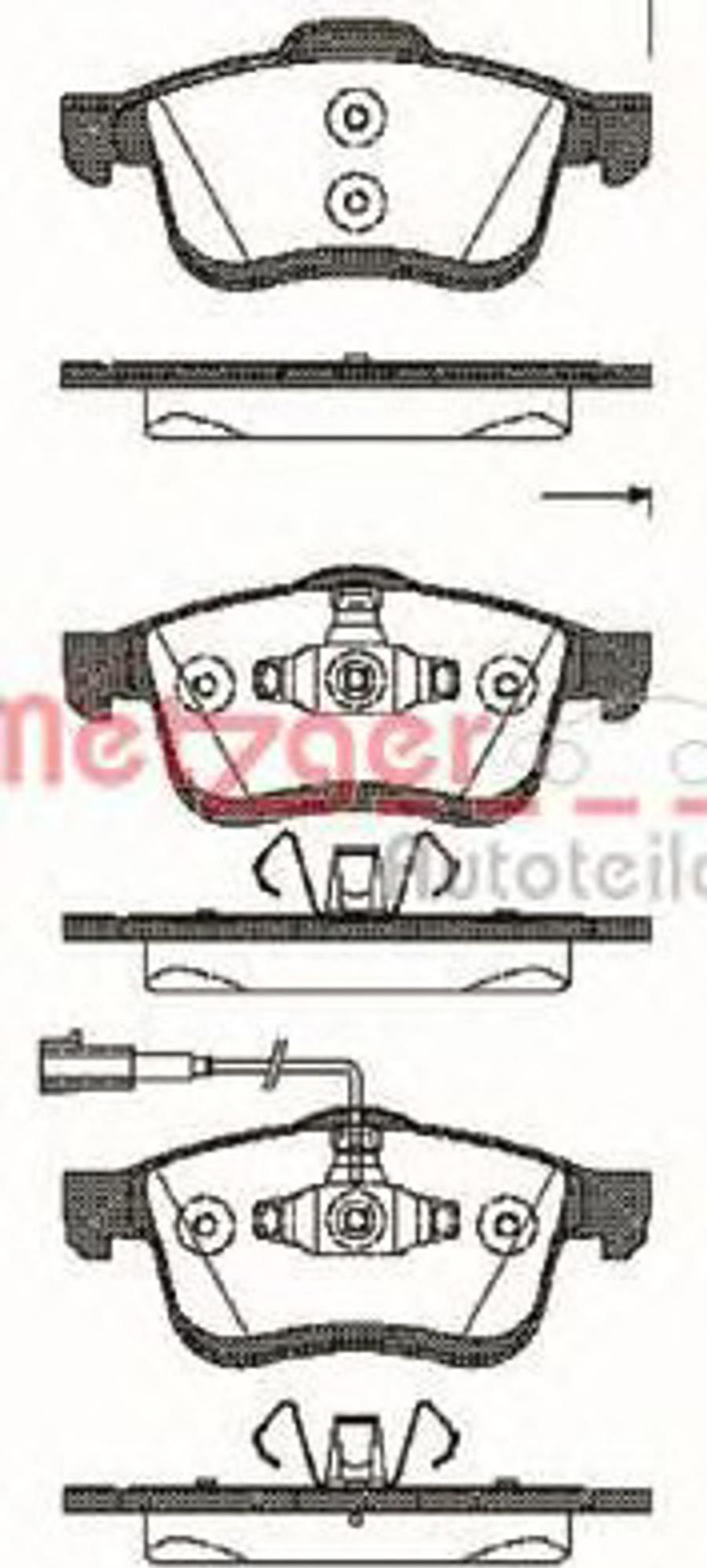 Metzger 118301 - Комплект спирачно феродо, дискови спирачки vvparts.bg