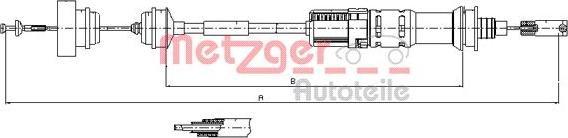 Metzger 11.3922 - Въжен механизъм, задействане на съединителя vvparts.bg