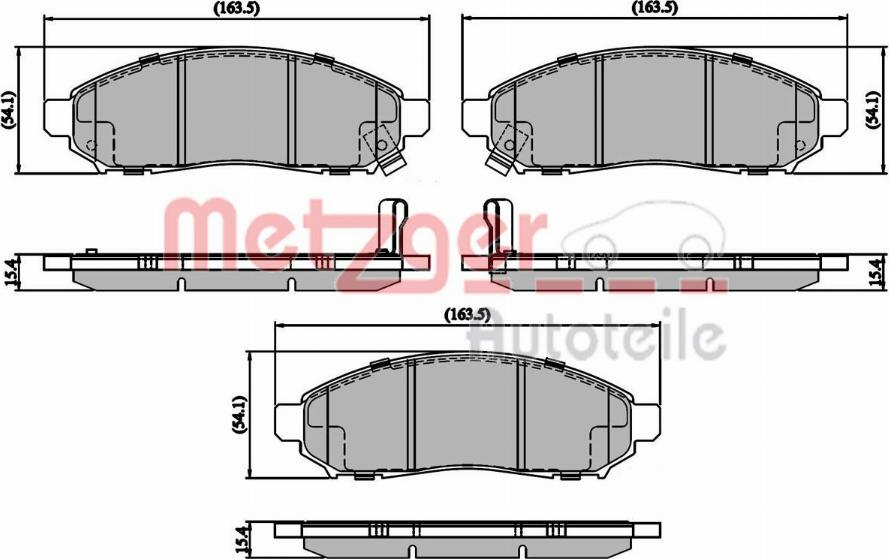 Metzger 1170916 - Комплект спирачно феродо, дискови спирачки vvparts.bg