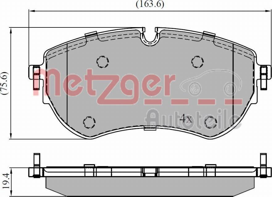 Metzger 1170921 - Комплект спирачно феродо, дискови спирачки vvparts.bg