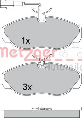 Metzger 1170494 - Комплект спирачно феродо, дискови спирачки vvparts.bg
