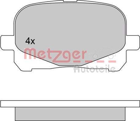 Metzger 1170495 - Комплект спирачно феродо, дискови спирачки vvparts.bg