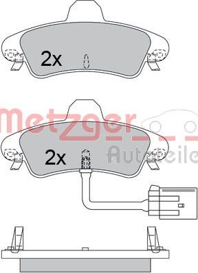 Metzger 1170491 - Комплект спирачно феродо, дискови спирачки vvparts.bg