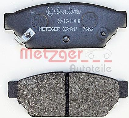 Metzger 1170492 - Комплект спирачно феродо, дискови спирачки vvparts.bg