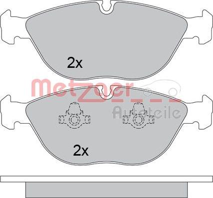 Metzger 1170454 - Комплект спирачно феродо, дискови спирачки vvparts.bg