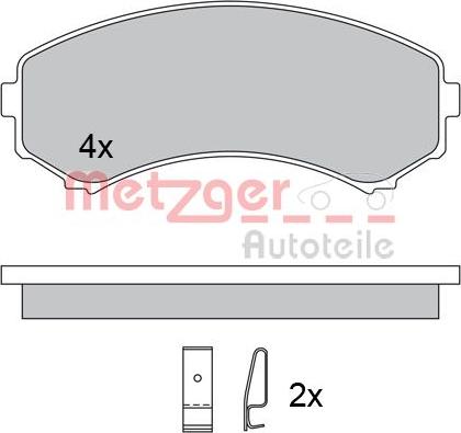 Metzger 1170450 - Комплект спирачно феродо, дискови спирачки vvparts.bg