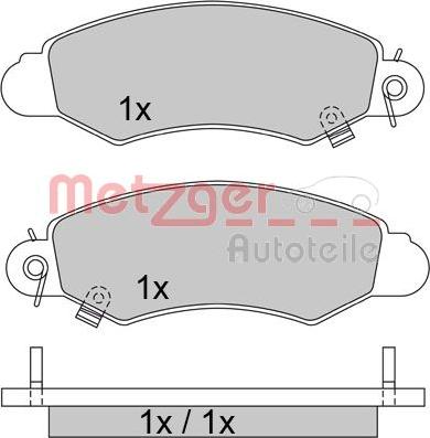 Metzger 1170457 - Комплект спирачно феродо, дискови спирачки vvparts.bg