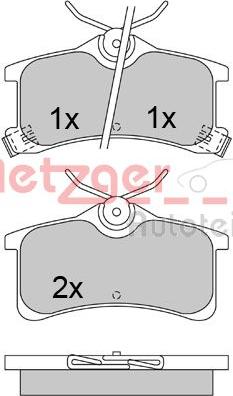 Metzger 1170463 - Комплект спирачно феродо, дискови спирачки vvparts.bg