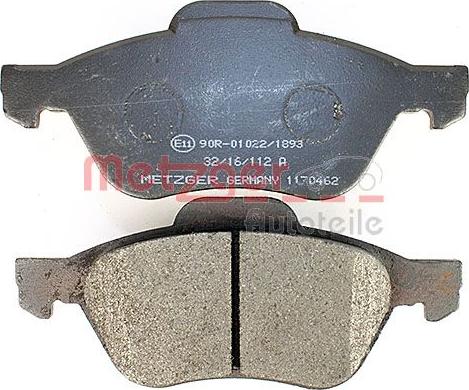 Metzger 1170462 - Комплект спирачно феродо, дискови спирачки vvparts.bg