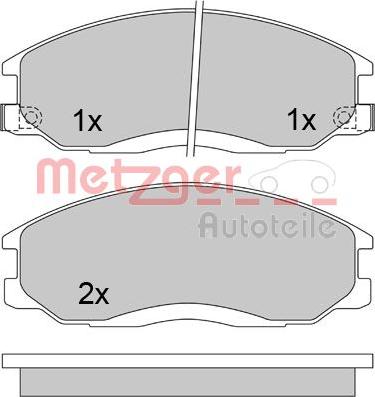 Metzger 1170402 - Комплект спирачно феродо, дискови спирачки vvparts.bg