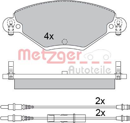 Metzger 1170419 - Комплект спирачно феродо, дискови спирачки vvparts.bg