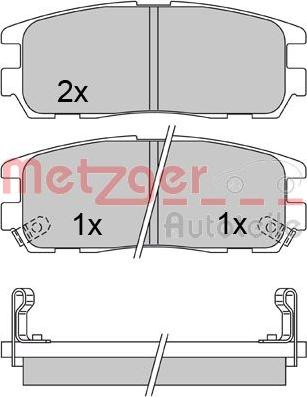 Metzger 1170414 - Комплект спирачно феродо, дискови спирачки vvparts.bg