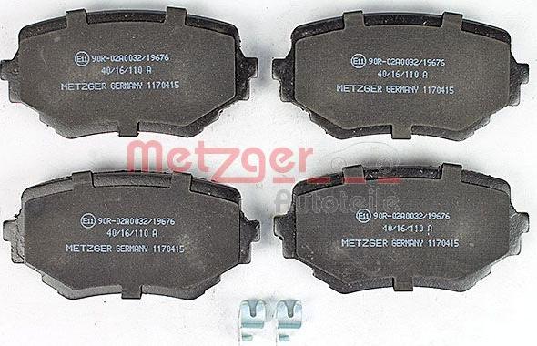 Metzger 1170415 - Комплект спирачно феродо, дискови спирачки vvparts.bg