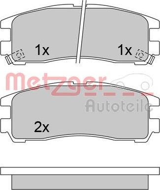 Metzger 1170413 - Комплект спирачно феродо, дискови спирачки vvparts.bg