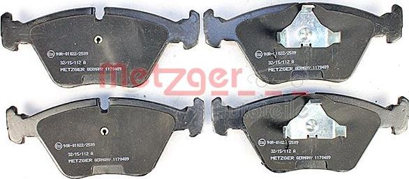 Metzger 1170489 - Комплект спирачно феродо, дискови спирачки vvparts.bg