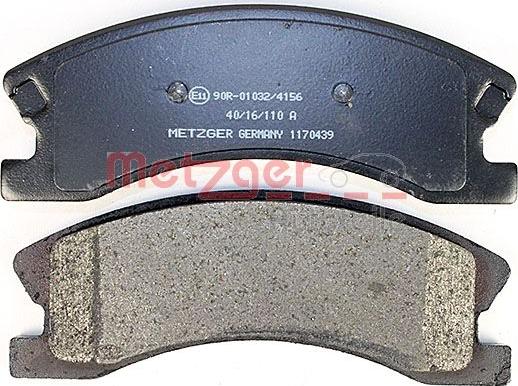 Metzger 1170439 - Комплект спирачно феродо, дискови спирачки vvparts.bg
